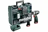 Metabo 10.8 Volt trapano avvitatore a batteria Power Maxx BS Basic per officina mobile + Set di 64 pezzi di set, 1 pezzi, 600080880