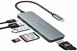 USB C Hub Multiport Adapter, HOPDAY 6 in 1 USB-C Hub with 4K HDMI,100W PD, SD/TF Card Slots, USB 3.0 5 Gbps Data Ports, for MacBook Pro, MacBook Air, iPad Pro, DELL, XPS…