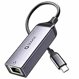 QUUGE Adattatore USB C Ethernet, Thunderbolt 3/4, Type-C a RJ45 Gigabit Ethernet USB 3.0 1000 Mbps Adattatore di Rete in Alluminio, Compatibile con Mac OS Windows Linxu, per MacBook Pro/Air