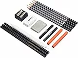 Amazon Basics - Set di matite, per disegni e schizzi, 17 pezzi, Nero