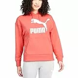 PUMA Donna Classics Logo Felpa Con Cappuccio Cappotti Giacche Capispalla Casual - Arancione, Arancione, X-Small