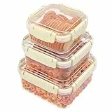 Belle Vous 3 Pezzi Contenitori Plastica Alimenti con Coperchio - 530-1500 ml - Tupperware Contenitori Riutilizzabili a Prova di Perdite Senza BPA per Meal Prep - Per Micronde/Congelatore/Lavastoviglie
