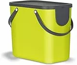 Rotho Albula Sistema di Separazione dei Rifiuti per la Cucina, Plastica (PP) senza BPA, Verde/Grigio (Antracite), 25 L, 40.0 x 23.5 x 34.0 cm