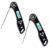 DOQAUS Termometro Cucina Digitale con Lettura Istantanea e Pieghevole Sonda Lunga, per Carne, con Retroilluminazione, ON/off Auto per Casa Garage, Vino, Cantina(2-Pack)