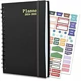 AEYAKA Agenda 2024 Settimanale A5 Agenda Giornaliera 2024 Gennaio 2024 - Giugno 2025 (18 mesi) con pagine per le note a puntini Chiusura Elastica, Segnalibro Planner Mensile