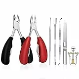 Tagliaunghie Professionale, set 7-Piece Strumento tronchesino unghie piedi Trimmer e Nail File antiscivolo Taglia Unghie con Easy Grip Manico di gomma per gli uomini Donne Anziani Professionali(2)