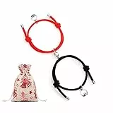 SNOWZAN - Coppia di bracciali magnetici intrecciati a mano, braccialetto per coppie, braccialetto da regalo intrecciato