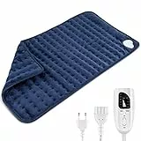 Cuscino Termoforo 60 * 30cm, 6 Livelli di Temperatura Pieghevole Timing Uso Secco/Umido Cuscino Termico Elettrico Cuscinetti Termici Coperta Elettrica Lavabile Allevia il Dolore Corporeo