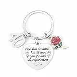 BOMEON Portachiavi Compleanno Regalo 40 Anni Donna Regalo 40 Anni Uomo Regalo Uomo 40 Anni Regalo Donna 40 Anni Regali Donna 40 Anni Regali di Compleanno Regali Uomo 40 Anni Regali 40 Anni Uomo