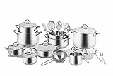 Barazzoni Batteria Mediterranea 24 pezzi - Composizione B - Acciaio Inox 18/10 - Made in Italy