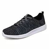 Uomo Donna Scarpe da Ginnastica Scarpe da Corsa Sport Atletico Palestra Running Sneaker,Grigio Nero,39EU