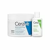 CeraVe Kit Corpo e Viaggio, Crema Idratante Viso e Corpo, Per Pelle Secca, Con Acido Ialuronico, 340 g + Detergente Idratante Viso da Viaggio, Per Pelli da Normali a Secche, 20 ml