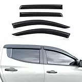 JHCHAN Deflettori antivento Smoke Nero Deflettore antipioggia per Mitsubishi Triton L200 2019-2023 Doppia cabina 4 porte Pickup