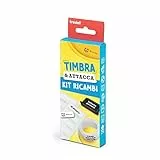 Trodat Timbra & Attacca Refill Kit, Kit di Ricambio, contiene 40 Etichette Adesive, 1 m di Nastro Termoadesivo, 1 Cartuccia di Ricambio con Inchiostro Nero per Tessuti e Dermatologicamente Testato