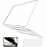 BELK Case for MacBook Air 13 Pollici 2020-2018 A2337 M1 A2179 A1932, Cristallino Custodia Rigida in Plastica + Tastiera Cover + Proteggi Schermo&Borsa Portaoggetti