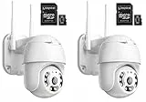 081 Store - 2X TELECAMERA IP CAM WIFI CAMERA DOME WIRELESS ESTERNO SPEED ZOOM MICRO SD 4MM PTZ ATTACCO CAVO RJ APP ICSEE + 2 SCHEDE SD 16BG
