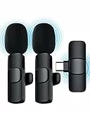Ponovo USB C Microfono Lavalier Wireless, Mini Microfono Wireless per YouTube Facebook Vlog, Mini Microfoni Senza Fili per Registrazione Audio Video