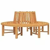 vidaXL Panche per Albero Semi Circolari 2pz Ø201cm Legno Massello Teak