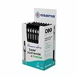 Osama - Set Penne Gel con Inchiostro OBG Superscorrevole e Preciso,Pack 48 Pezzi con Penna a Sfera 1.0 mm - Penna Gel a Scatto, Ideale per Cancelleria Scuola, Ufficio,Università e Cartoleria,Nero