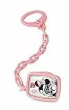 Disney Baby - Minnie Mouse - Clip Ciuccio e Catenella Portaciuccio con dettagli in Argento - ideale come regalo per nascita neonato o battesimo