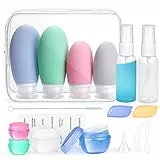 Opret Bottiglie da Viaggio in Silicone 18 Pezzi, 100ml 60ml Kit da Contenitori Flaconi da Viaggio Riutilizzabili, per Shampoo Bagnoschiuma Liquidi Lozione, Approvato dalla TSA