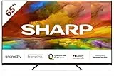 Sharp Quantum Dot 55EQ3EA - 55' TV Android 4k Ultra HD (4X HDMI 2.1, 2X USB, Bluetooth), Dolby Vision, Dolby Atmos, Assistente Google, Chromecast, Altoparlanti Premium Harman/Kardon 2x15W, nero