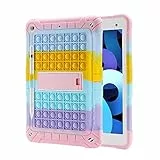 XZC - Custodia per iPad di 9ª 8ª 7ª generazione (iPad 10.2 2020/2019/2021) antiurto, protegge dalle cadute, con supporto per Apple Pencil, cavalletto estraibile e tracolla (arcobaleno 1)