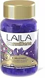 Laila DormiBene Integratore alimentare per il sonno a base di Herbal 5 Complex e Melatonina per favorire un rapido addormentamento. Confezione da 60 pastiglie gommose. Senza zuccheri aggiunti.