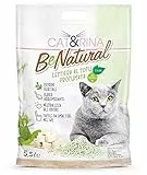 Cat&Rina BeNatural, lettiera per gatti al tofu da 5,5l. Lettiera gatto agglomerante di origine vegetale. Fino a 30 giorni di utilizzo. Si smaltisce nell'organico o nel wc. Sabbia gatti al Tè Verde.
