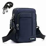 BAGZY Multifunzione Marsupio Uomo, Compatto Sportivi Marsupi Borsello da Cintura Portafoglio Cellulare per EDC Campeggio Escursionismo Arrampicata Viagg con moschettone, Blu