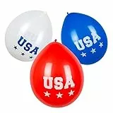 Boland 44962 - Palloncini in lattice USA, 6 pezzi, dimensione circa 25 cm, 3 motivi assortiti, America, palloncino, decorazione da appendere, decorazione per compleanno, festa in giardino, festa motto