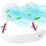 Ventilatore portatile per il collo, mini ventilatore USB ricaricabile a mani libere, 3 velocità di rotazione regolabile a 360 gradi, ad alta flessibilità, indossabile, sport, campeggio all'aperto
