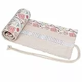 MengH-SHOP Astuccio in Tela 72 Fori Colorate Tela Sacchetto della Matita Pratico Tela Matita Wrap Astuccio per Artista, Studenti, Scuola, Ufficio (Stile Torre di Ferro)