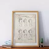 Nacnic Stampa artisticha sfondo VINTAGE, brevetto carta igenica. Manifesti con invenzioni e vecchi brevetti. 250 Grammi di Alta Qualità. Poster vintage, disegni, progetti, invenzioni famosi disegni.