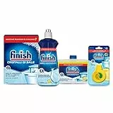 Finish Kit Additivi Lavastoviglie, 1 Confezione Brillantante Lemon 500ml, 1 Confezione Curalavastoviglie lemon 250ml, 1 Confezione Cristalli Di Sale 1 kg, 1 Confezione Deodorante