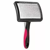 Croci Vanity - Cardatore per Cani, per Tutti i Tipi di Pelo, Spazzola per Cani Denti in Acciaio Inox, elimina sottopelo e districa Nodi, 12x9 cm