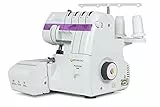 EFFEKTIV Tagliacuci Overlock Triumphator 1700X, Macchina da Cucire, Filettatura 3/4 con Differenziale, Telaio Interamente Metallo, 14punti, Infilatura Automatica, Potenza 120W-1200punti/min, (Viola)