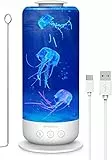 Lampada Meduse Lava Lamp, 2,5 Litri Ricarica USB, Acquario Di Gelatina Scolorita a LED, Con Controllo Della Velocità E 2 Modalità Luce, Luci Dell'atmosfera Per Famiglie