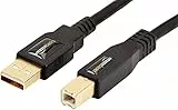 Amazon Basics - Cavo USB 2.0, A-maschio a B-maschio, con connettori placcati in oro (1,8 m), per stampante