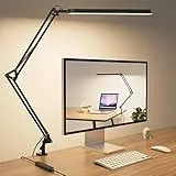 SKYLEO Lampada da Scrivania a LED - 80cm Lampada da Tavolo da Scrivania - Controllo a Sfioramento - 5 Modalità di Colore X 11 Luminosità - 1300LM - Timer e Memoria - 12W Luce Scrivania -Nero