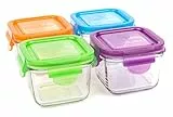 Wean Green, Set di contenitori per alimenti, in vetro, 4 pz., Multicolore (mehrfarbig)