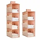 Ovyuzhen Organizer Da Appendere Per Armadio 2 Pcs(4+3 Ripiani), Non Tessuto, Pieghevole, Con Tasche Laterali Per Riporre Vestiti, Pantaloni E Scarpe