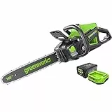 Greenworks Motosega a batteria Pro da 60 V, senza spazzole con batteria da 2 Ah e caricabatterie, lunghezza lama 41 cm, velocità della catena 20 m/s, freno elettronico, 220 ml, lubrificazione