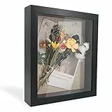 GraduationMall 20x25cm 3D Cornice Profonda Scatola per Ombre,Cornici per Foto per Oggetti Fino 3.8 cm,Scatola di Memoria,Cornici da Parete e da Tavolo Nero