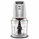 Kenwood Chopper CHP61.100WH, Potenza 500W, Ciotola da 0.5L, 2 velocità, Sistema a quattro lame, Anello antiscivolo per la stabilità del tritatutto, Lavabile in Lavastoviglie, Bianco/SIlver