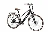 F.lli Schiano E-Voke 28' E-Bike, Bicicletta Elettrica da Trekking con Motore 250W e Batteria al Litio 36V 11,6Ah rimovibile, Shimano 8 Velocità, Colore Nero, Display LCD
