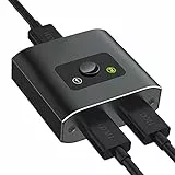 Switch HDMI sdoppiatore hdmi 4K@60Hz, Alluminio Bidirezionale switch hdmi 2 in 1 out/ 1 in 2 out, Supporta 1080p 3D HDR, UHD, HDCP, hdmi splitter Per HDTV, PS4, PS5, Blu-Ray Player, DVD, DVR, Xbox