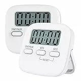 NIAGUOJI Timer da Cucina Digitale Timer Timer Da Cucina Magnetico Conto Alla rovescia Timer Timer Cronometro con Allarme Forte Grande Cifre Supporto Posteriore Foro Appeso per Cucina, Doccia(Bianco)