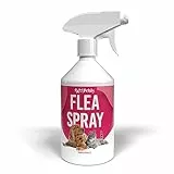 PETSLY Spray Antiparassitario per Gatti e Cani - 500 ml - Antipulci per Gatti di Lunga Durata, Respinge e Protegge da Pulci, Zecche, Pidocchi, Larve - Spray Anti pulci per Casa con Olio di Citronella