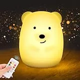 Luce Notturna Bambini, 9 Colori 3 Modalità Lampada Notturna per Bambini, Silicone Luce Notturna Neonato, con Timer, Telecomando e USB Ricaricabile, per Bambini Cameretta Regalo Neonato(Forma di Orso)